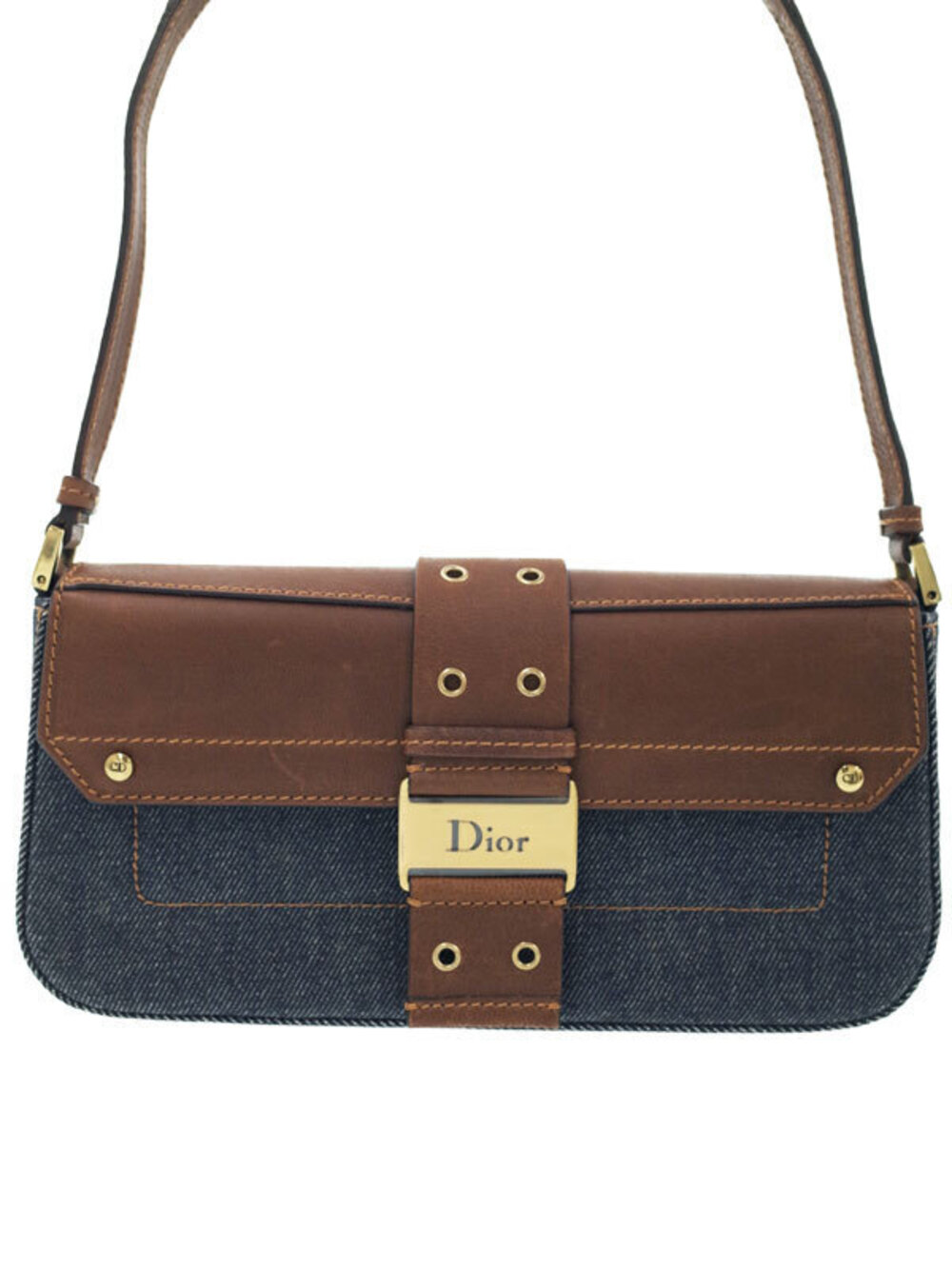 Christian Dior Denim Street Chic Columbus Shoulder Bag John Galliano Blue